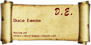 Duca Emese névjegykártya